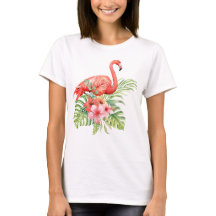 Vattenfärg Flamingo och Hibiscus