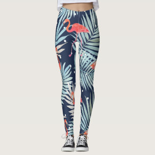 Vattenfärg Flamingo: Rosa Tropical Elegance. Leggings