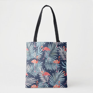 Vattenfärg Flamingo: Rosa Tropical Elegance. Tygkasse