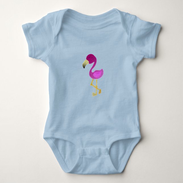 Vattenfärg Flamingo T Shirt (Framsida)