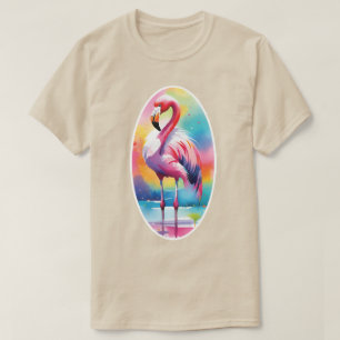 Vattenfärg Flamingo T Shirt