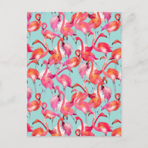 Vattenfärg Flamingos Gasted 2 Vykort