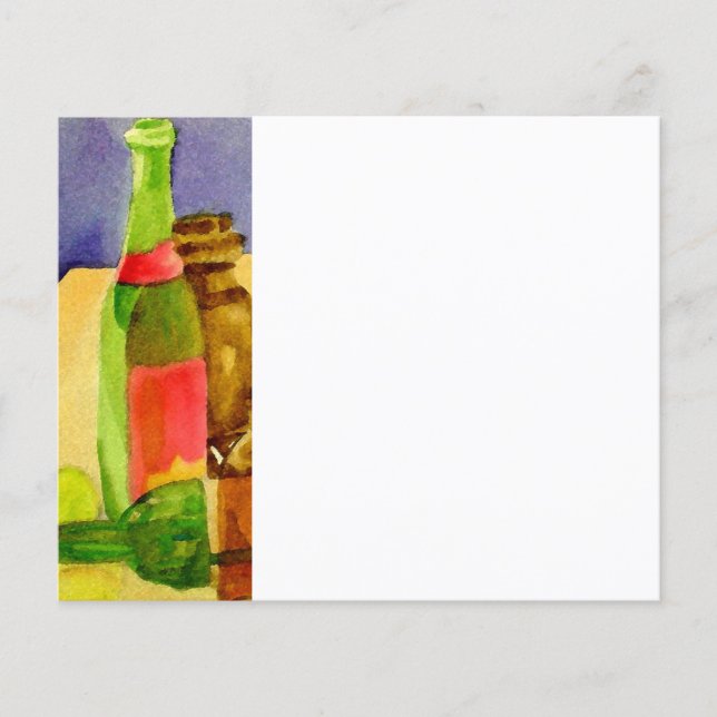 Vattenfärg Flaskor (Framsida)