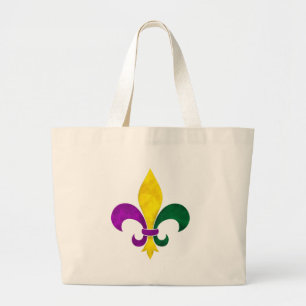 vattenfärg fleur de lis jumbo tygkasse
