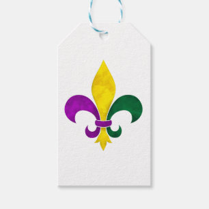 vattenfärg fleur de lis presentetikett