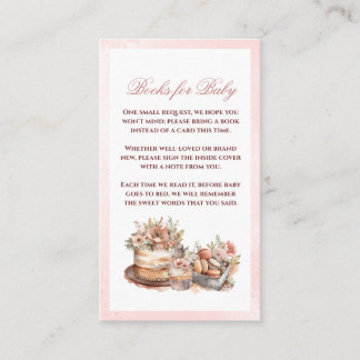 Vattenfärg flicka böcker för baby shower inlägg tilläggskort
