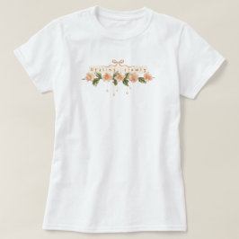 Vattenfärg flora rosa coquette motiverande t shirt