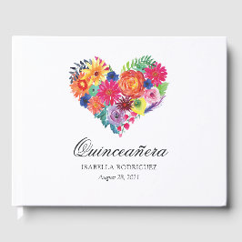 Vattenfärg Floral Fiesta Quinceañera Gästböcker
