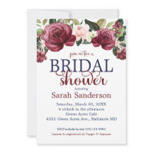 Vattenfärg Floral Marinblå & Mörkblå Bröllopsdusch