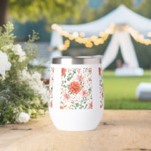 Vattenfärg Floral Rosa Ros Bröllopsljus |