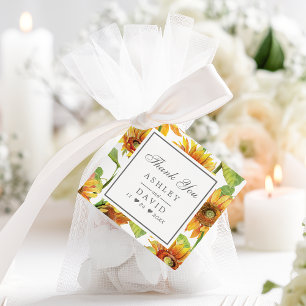 Vattenfärg Floral Solros Mönster Bröllop Gåvor Etiketter