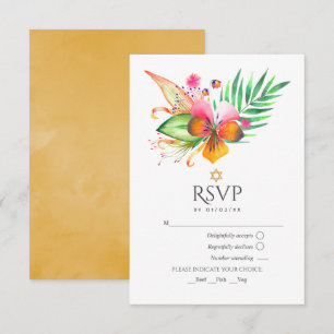 Vattenfärg Floral Tropisk Sommar Bat Mitzvah OSA Kort