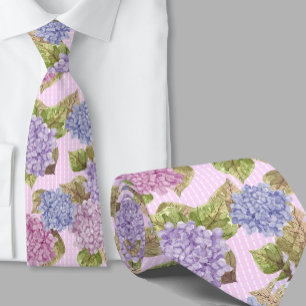 Vattenfärg Florala Hortensia Rosa Slipsklöver Slips