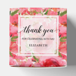 Vattenfärg Florala Peonies Bröllopsdusch Presentaskar