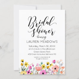 Vattenfärg Flower Inbjudningskort för möhippan