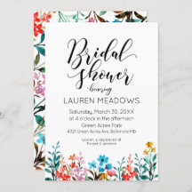 Vattenfärg Flower Inbjudningskort för möhippan