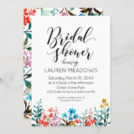 Vattenfärg Flower Inbjudningskort för möhippan