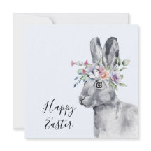 Vattenfärg Flower Krona Bunny Påsk