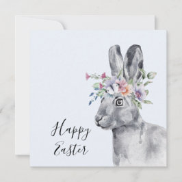 Vattenfärg Flower Krona Bunny Påsk Kort