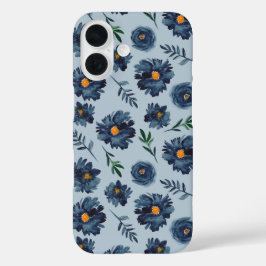 Vattenfärg Flower Mönster - Classic Blue - Indigo