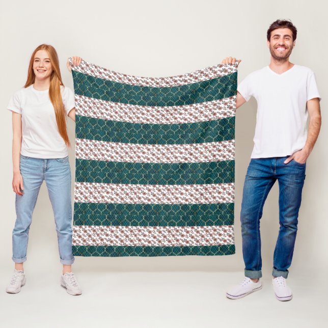 Vattenfärg Flower Mönster Fleecefilt (På plats)