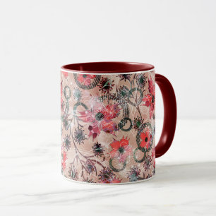 Vattenfärg flowers. mugg