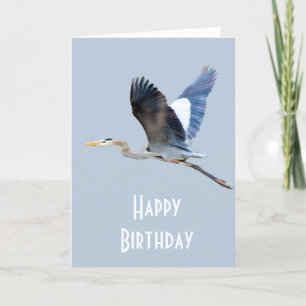 Vattenfärg Flygande blå Heron Kort