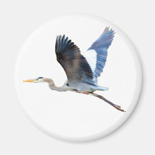 Vattenfärg Flygande blå Heron Magnet