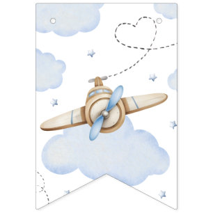Vattenfärg Flygtid Flyger Födelsedagsbanner Vimplar
