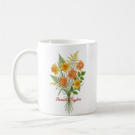 Vattenfärg Födelsedagsblomma Narciss Personalisera Kaffemugg