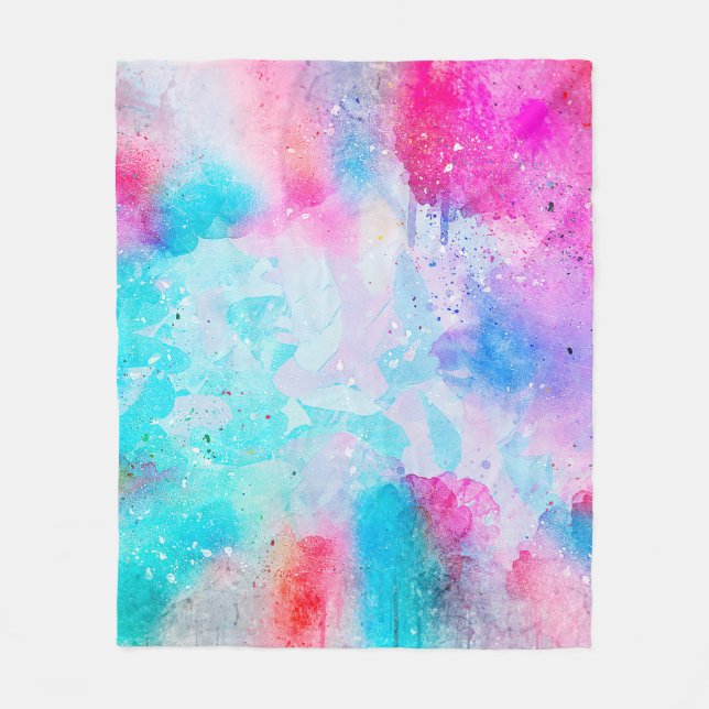 Vattenfärg för abstrakt av bakgrundskonst fleecefilt (Framsidan)