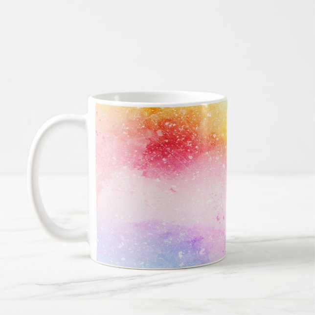 Vattenfärg för abstrakt av bakgrundskonst kaffemugg (Vänster)