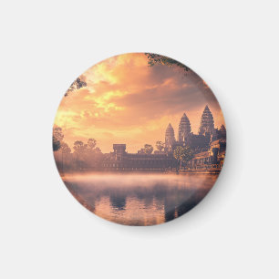 Vattenfärg för Angkor Wat Magnet