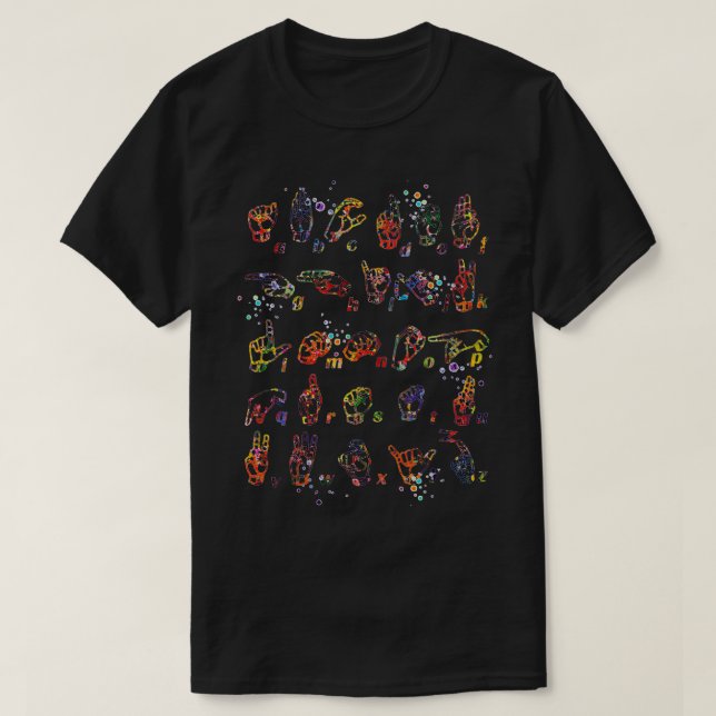 Vattenfärg för ASL-teckenspråk T Shirt (Design framsida)
