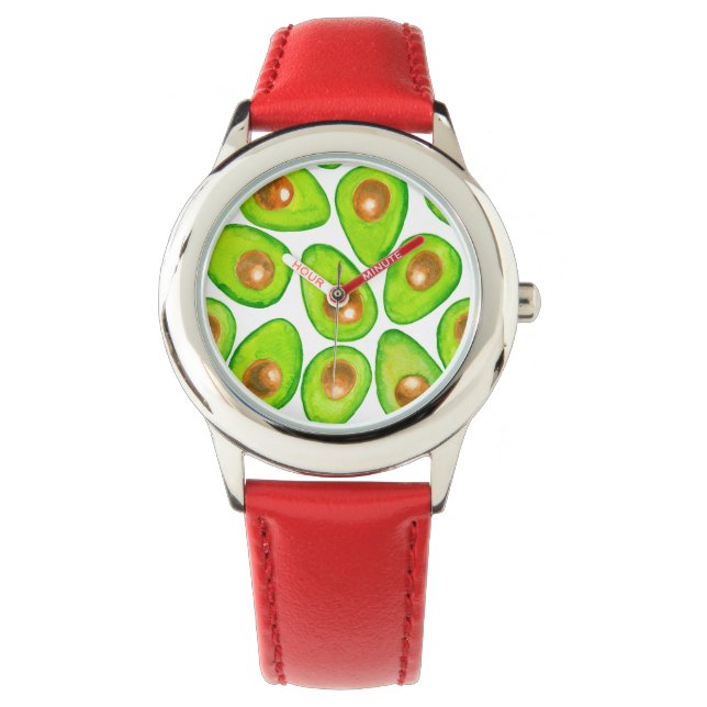 Vattenfärg för Avocado-segment Armbandsur (Framsida)