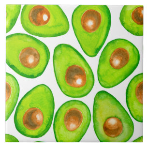 Vattenfärg för Avocado-segment Kakelplatta