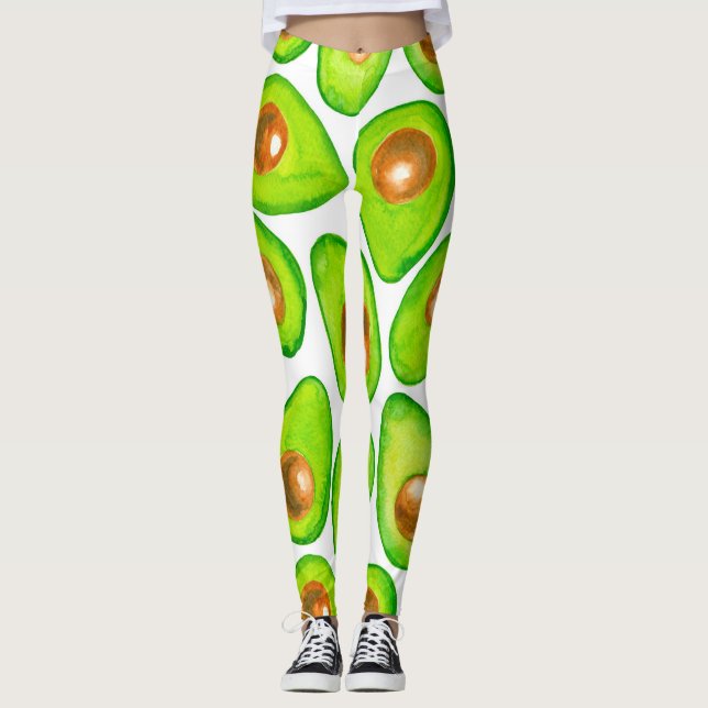 Vattenfärg för Avocado-segment Leggings (Framsida)