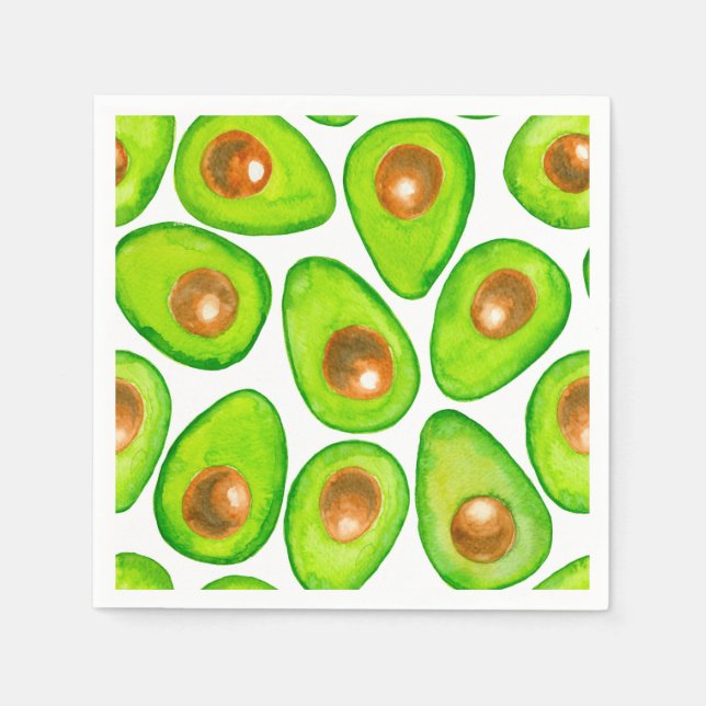 Vattenfärg för Avocado-segment Pappersservett (Framsidan)
