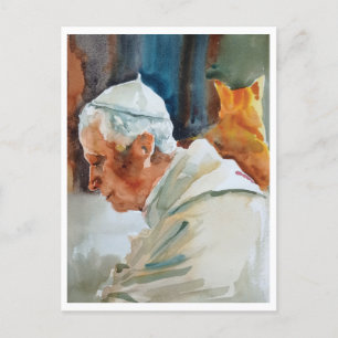 Vattenfärg för Benedict XVI-vykort Helg Vykort