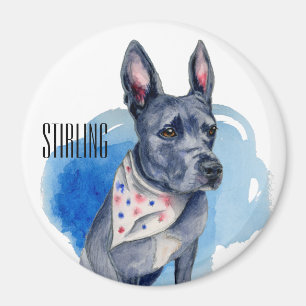Vattenfärg för blått för hund för magnet