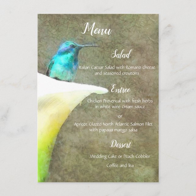 Vattenfärg för blommigt för lilja för meny (Framsida)