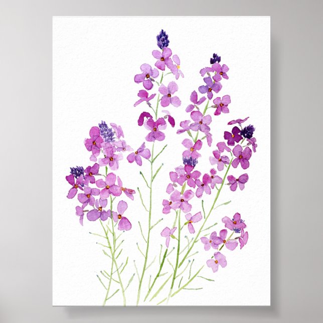 Vattenfärg för blommor i magenta poster (Framsidan)
