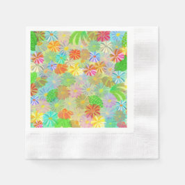 Vattenfärg för blommor och tropiska löv pappersservett