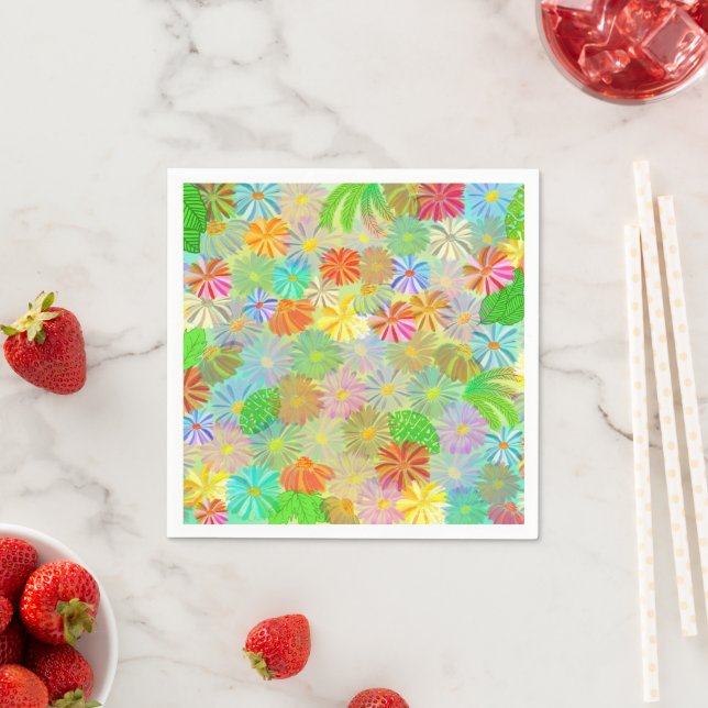 Vattenfärg för blommor och tropiska löv pappersservett (Insitu)