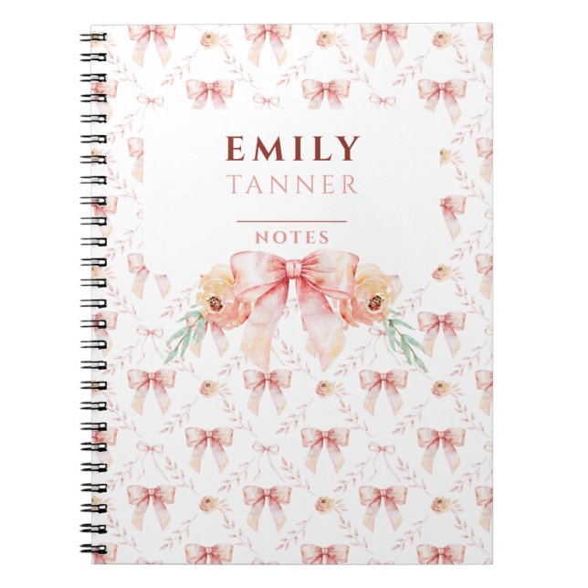 Vattenfärg för coquette-båge anteckningsbok (Framsidan)