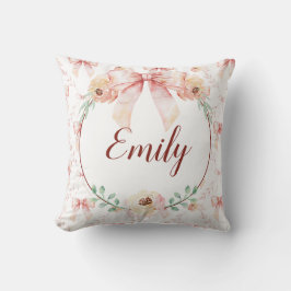 Vattenfärg för coquette-båge kudde