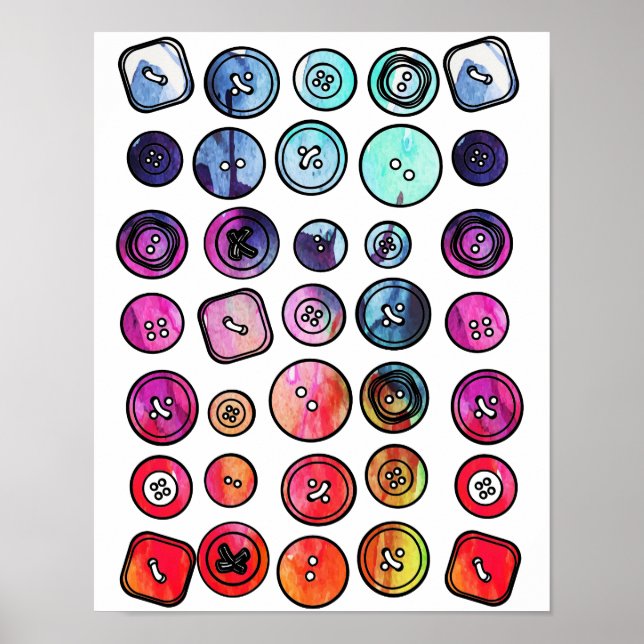 Vattenfärg för Craft Button Poster (Framsidan)