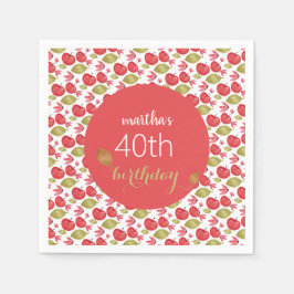 Vattenfärg för Cute Apple Mönster, handmålad Pappersservett