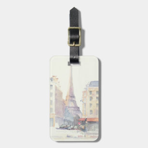 Vattenfärg för Eiffel torn Paris Bagagebricka
