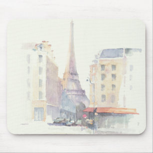 Vattenfärg för Eiffel torn Paris Musmatta